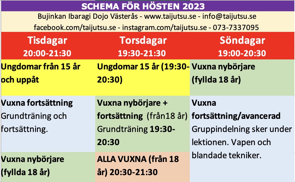 Schema hösten 2023